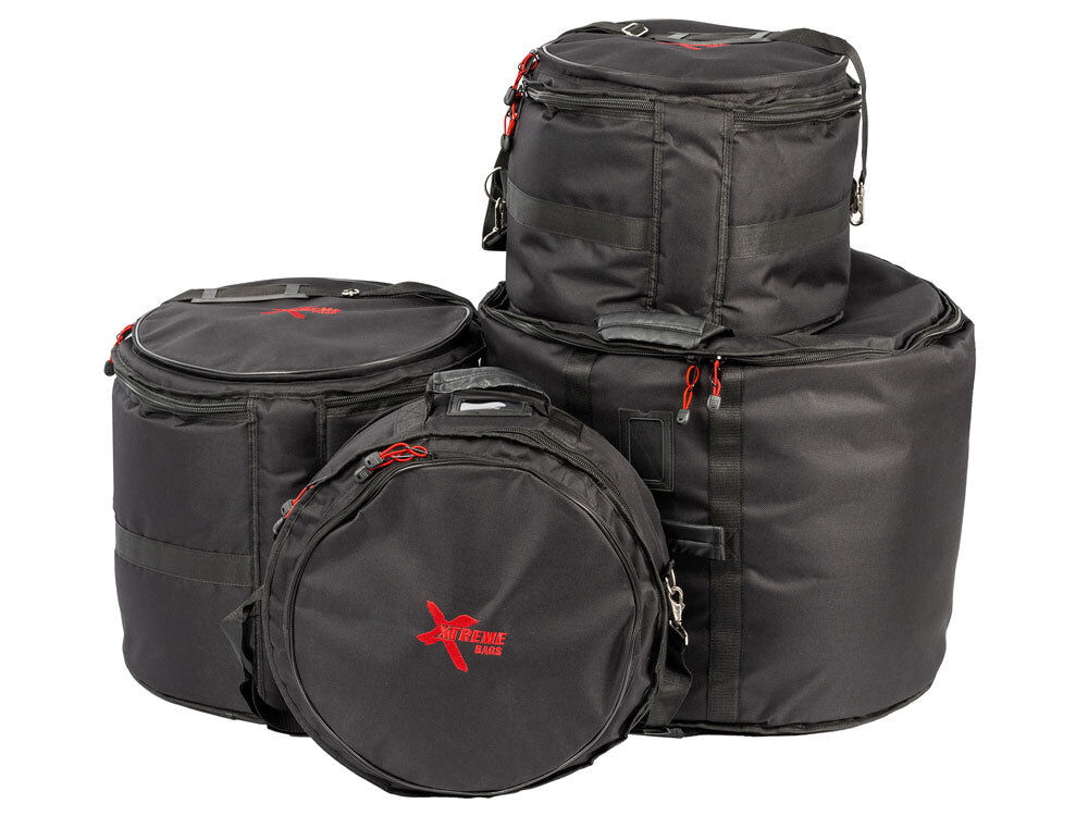 Xtreme 4 Piece 18" Jazz Drum Bag Set - 12T 14F 18B 14SN with Waterproof Nylon and Foam Padding