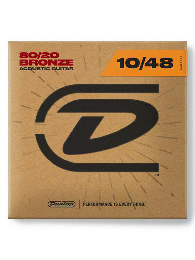 Dunlop Acoustic 80-20 Guitar Strings 10-48 Light Set 10-48 Warm Tone