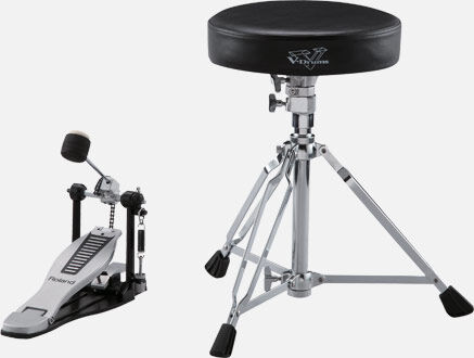 ROLAND DAP-3X V-Drums Accessory Package - Complete Kit with Drumsticks, Kick Pedal & Drum Throne for Entry-Level Drummers