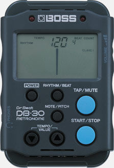 BOSS DB-30 Portable Metronome with Rhythm Patterns and Time Feels - Compact and Reliable Music Practice Tool