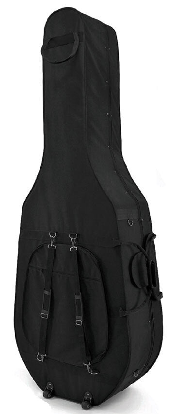 Ernst Keller 4/4 Size Hard-Foam Double Bass Case with Wheels in Black