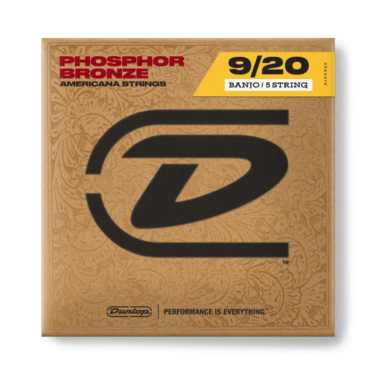 Jim Dunlop DBP9 Americana 5-String Banjo Strings Phosphor Bronze Light Gauge