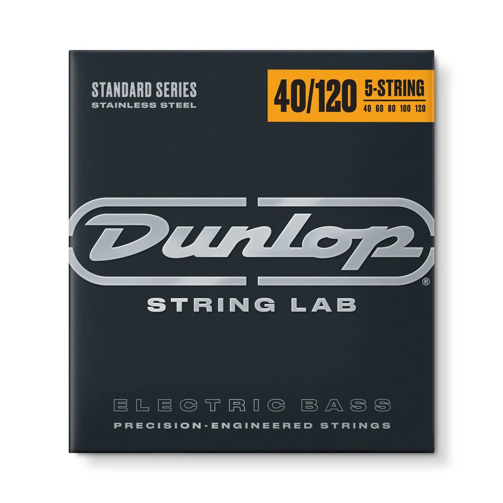 Jim Dunlop DBS40120 5-String Bass Guitar String Set 40-120 Stainless Steel Long Scale