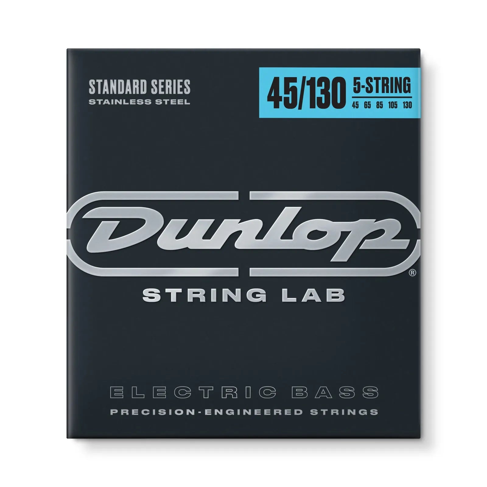 Jim Dunlop DBS45130 Stainless Steel 5-String Bass Guitar String Set .045-.130 Medium Long Scale