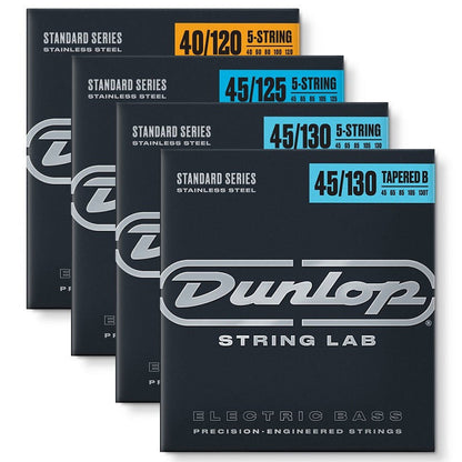Dunlop Bass Guitar Stainless Round Wound 5-String Set Medium Tapered B 45-130