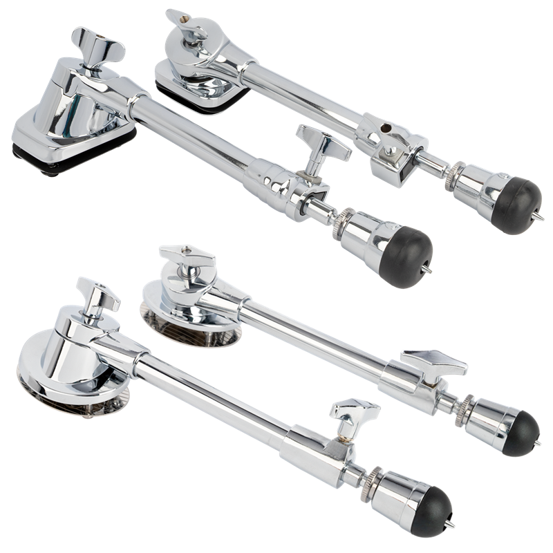 DXP Professional Bass Drum Spurs Pair with Chrome Plating and Rubber Feet