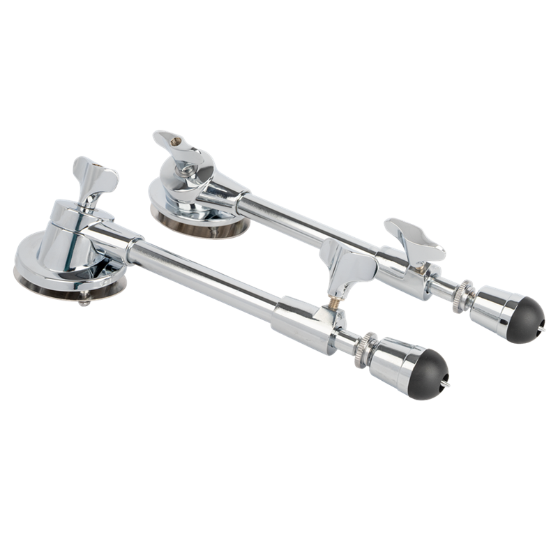 DXP 850 Series Universal Bass Drum Spurs - Chrome Plated, Heavy Duty, Large Rubber Feet, Telescopic Height Adjustment, Pair