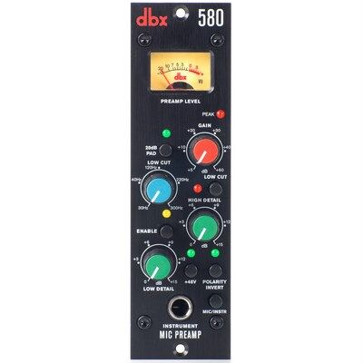 DBX 580 Microphone Preamp - 500 Series, Sonically-Transparent Gain, High Current Output, Modular Design for Studio Recording