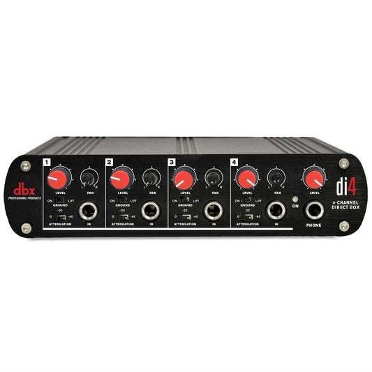 DBX DI4 Active 4-Channel Direct Box & Line Mixer - Converts Unbalanced to Balanced Signals for Mixers, PAs, & Recording Consoles