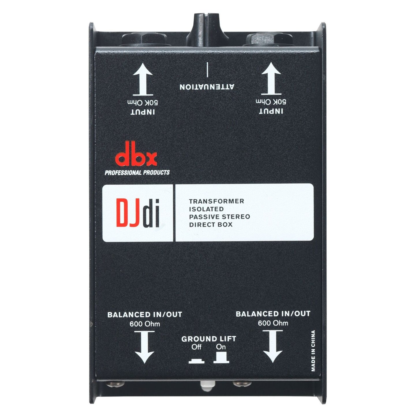 DBX DJDI 2-Channel Passive Direct Box - Dual 1/4" Inputs, 50k Ohm, Clean Signal Conversion for Mixers & PAs, No Power Required