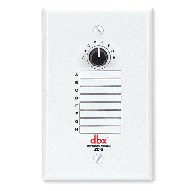 DBX ZC9 Wall Mount 8-Position Zone Controller for DriveRack & ZonePRO, CAT5 Connectivity, Analog DC Voltage, 1000 ft Range