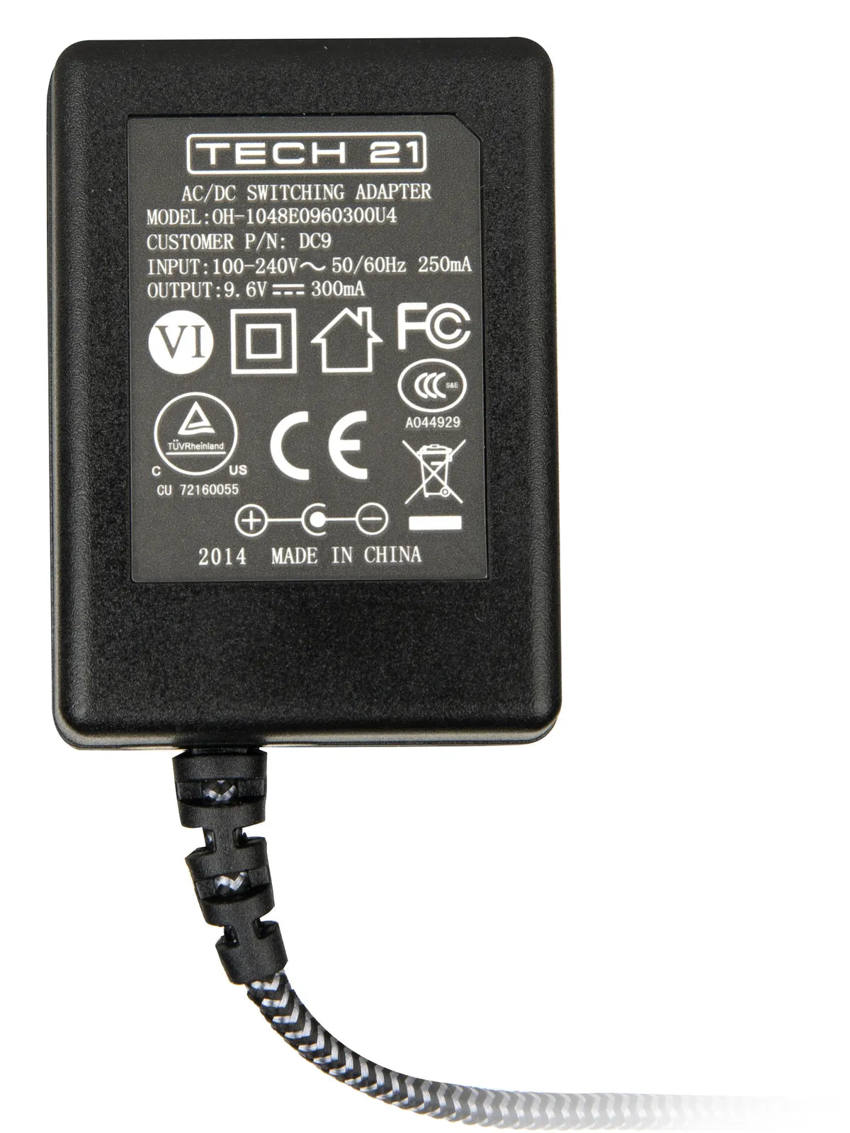 Tech 21 DC9 Universal Power Supply for Pedals, 9V DC, 100-240V Input, Includes International Prong Assemblies