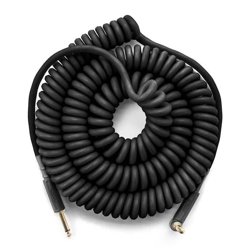 MXR 15ft Black Coil Instrument Cable - Right Angle to Straight — view 3