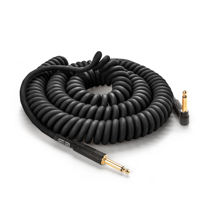 MXR 30ft Black Coil Instrument Cable - Right Angle to Straight — view 4