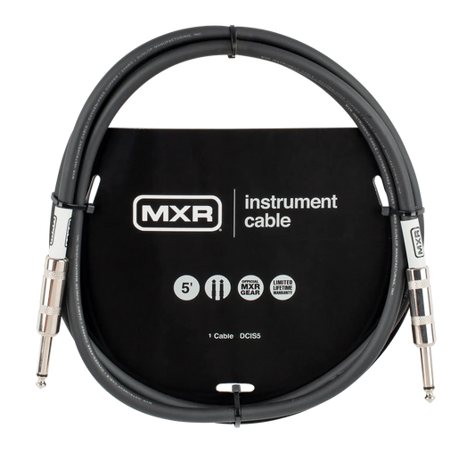 MXR 5 Inch Instrument Cable - 5 ft Noiseless Guitar Cable with STR Plugs