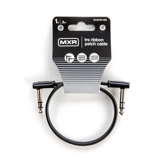 MXR Ribbon TRS Patch Cable 1ft - Stereo Flat Ribbon, Black