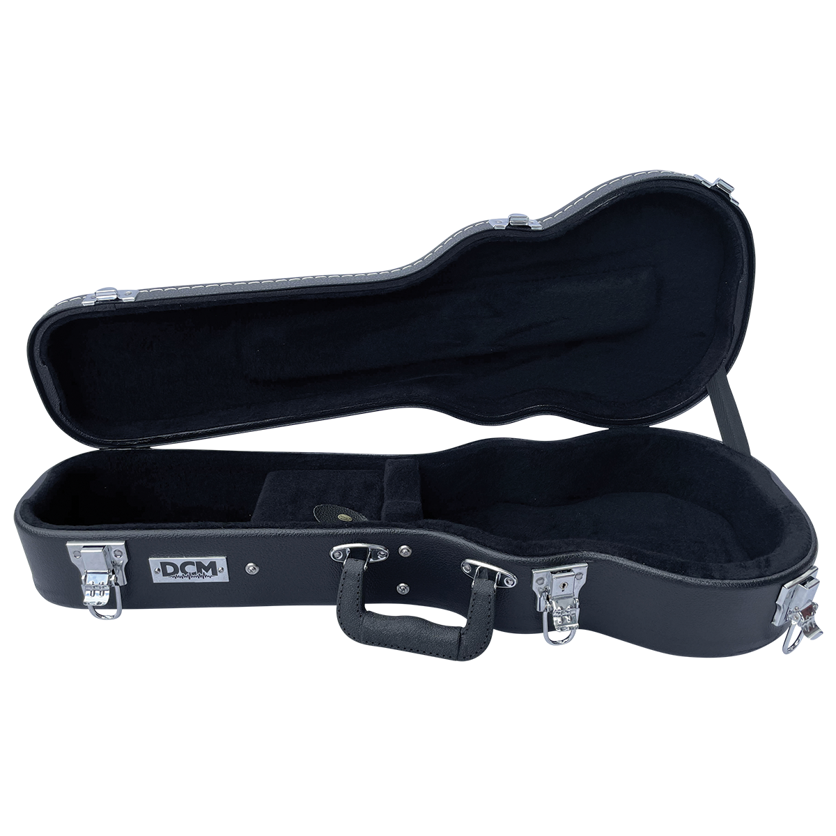 DCM BKW-C Concert Ukulele Wood Case with Black Plush Lining and Chrome Hardware — view 2