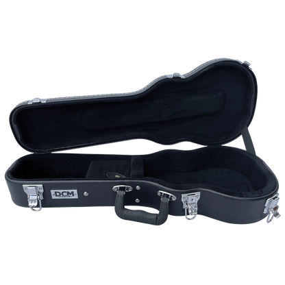 DCM BKW-C Concert Ukulele Wood Case with Black Plush Lining and Chrome Hardware — view 2
