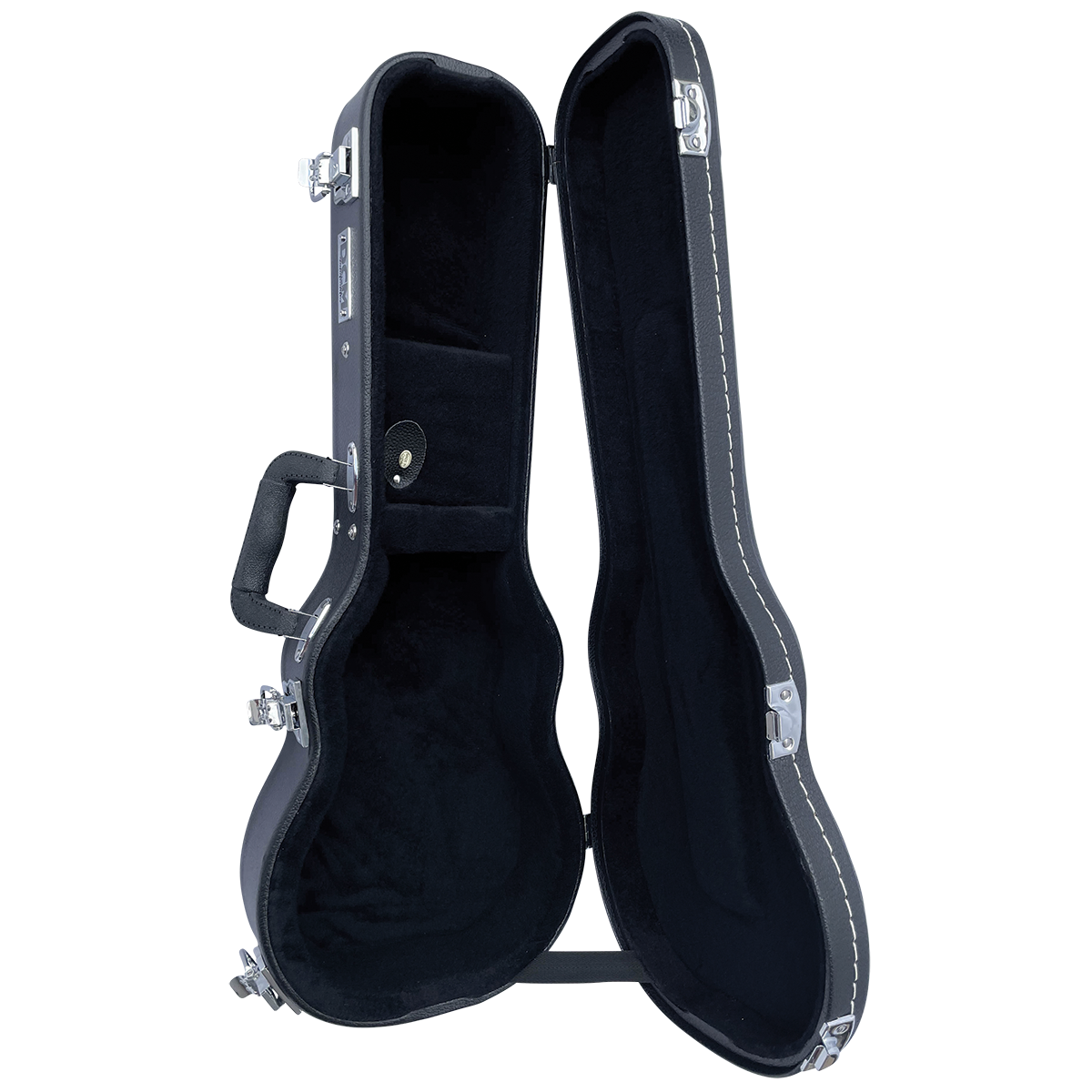 DCM BKW-C Concert Ukulele Wood Case with Black Plush Lining and Chrome Hardware — view 4