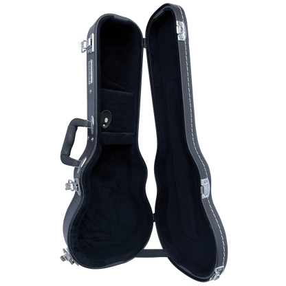 DCM BKW-C Concert Ukulele Wood Case with Black Plush Lining and Chrome Hardware — view 4