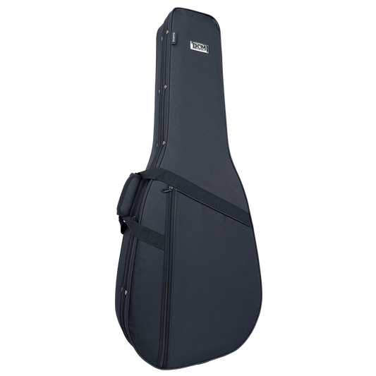 DCM Premium Lightweight Polyfoam Dreadnought Guitar Case Black with Velvet Interior and Shoulder Straps