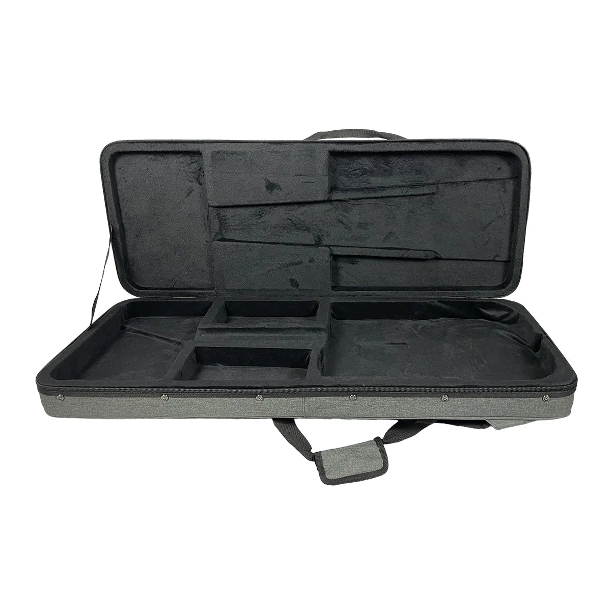 DCM Premium PFE Polyfoam Lightweight Electric Guitar Case Grey with Plush Velvet Interior — view 2