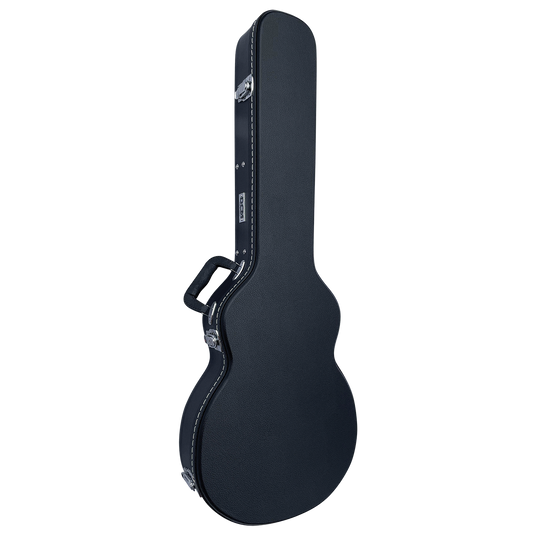 DCM WLP1 Wood Case for Les Paul Electric Guitar with Black Plush Lining and Chrome Hardware
