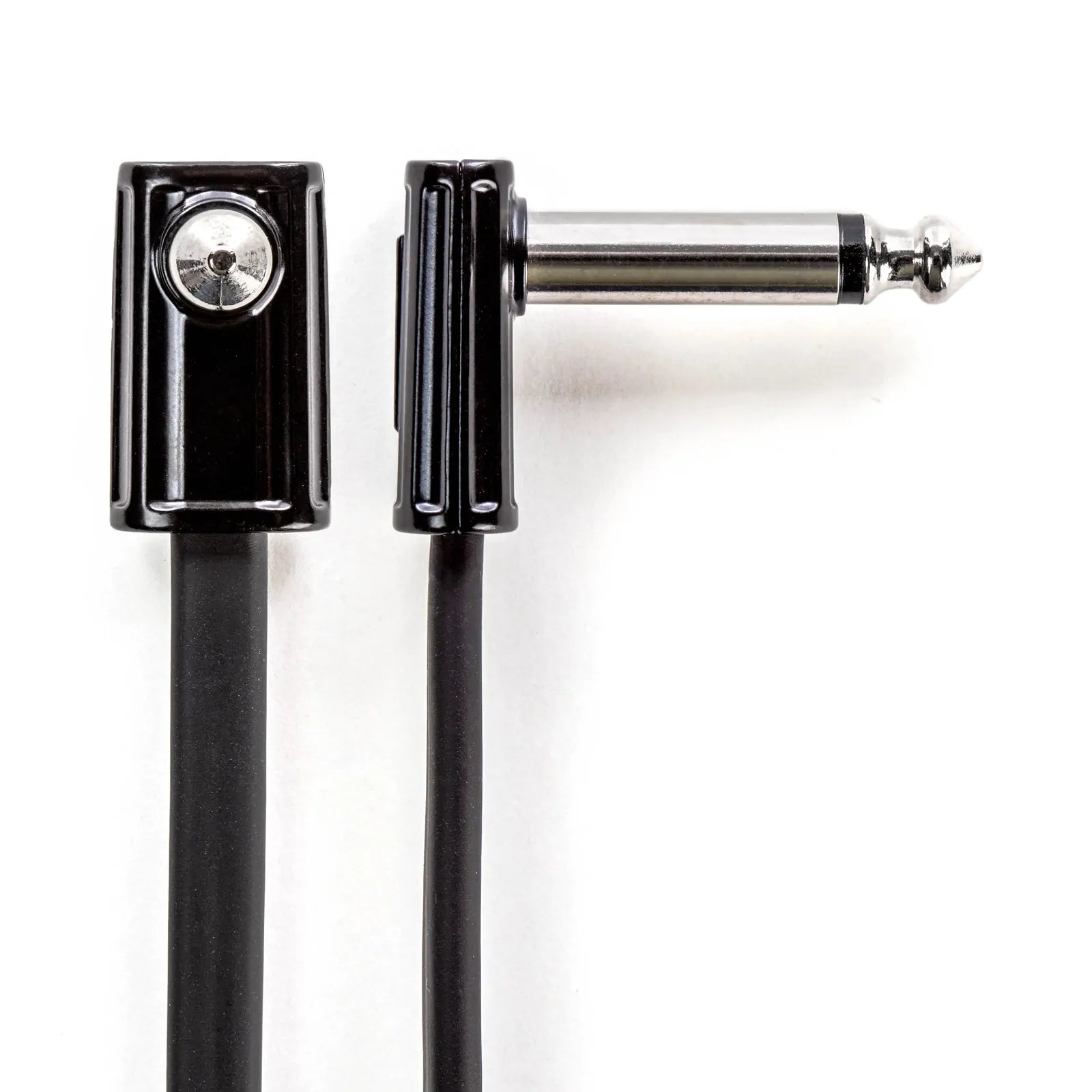 MXR Ribbon Patch Cable 1FT with Right Angle Mono Jacks - Black — view 4