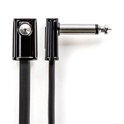 MXR Ribbon Patch Cable 1FT with Right Angle Mono Jacks - Black — view 4