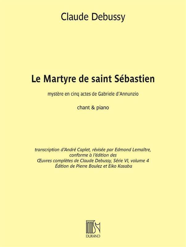 Debussy - Le Martyre De Saint Sebastien Voice/Piano (Softcover Book)