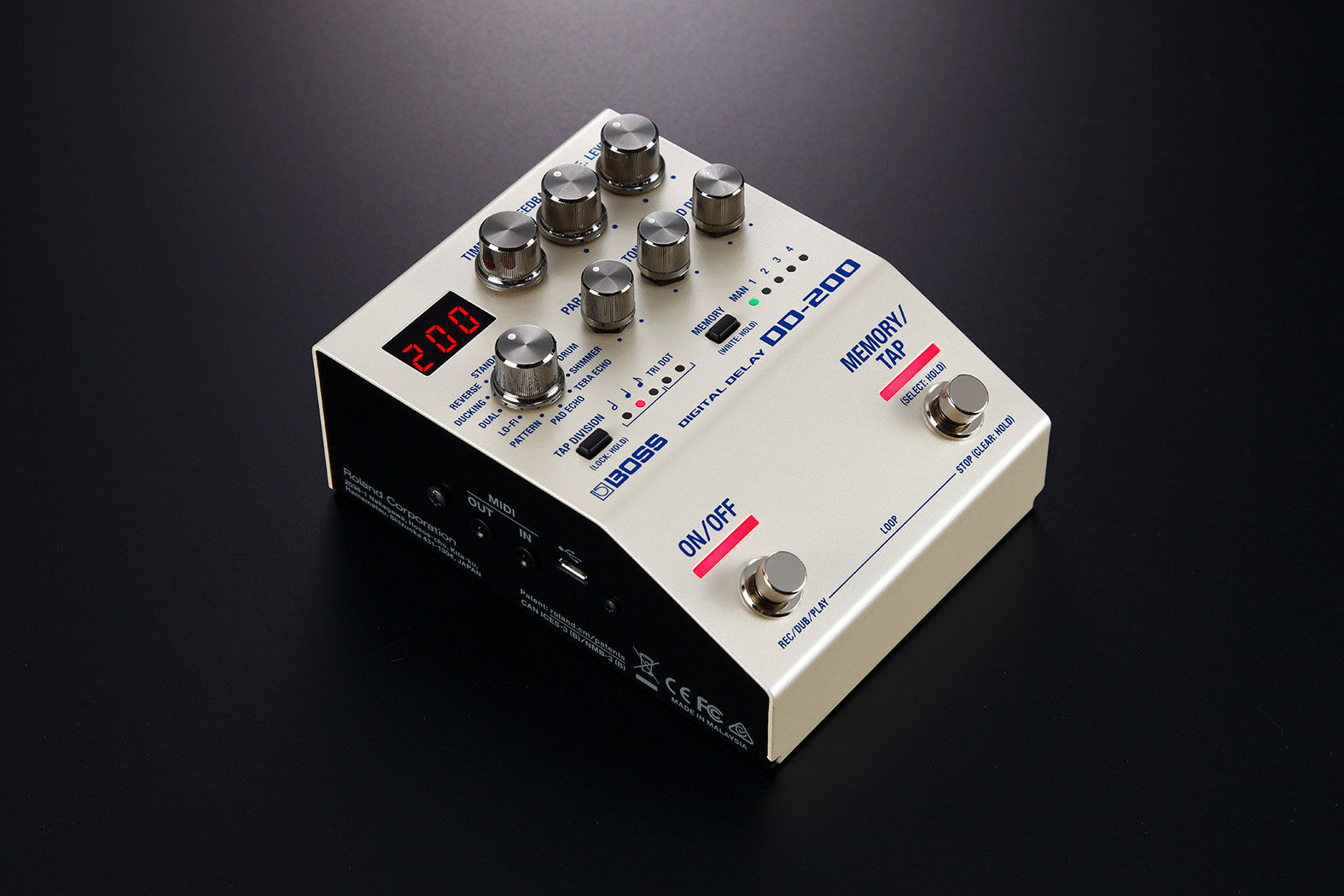 BOSS DD-200 Digital Delay Pedal - 200 Series Compact Effects with Memory and Intuitive Controls — view 6