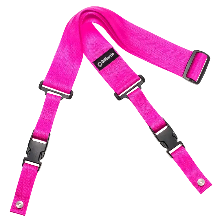 DiMarzio 02 Inch Guitar Strap Nylon Clip Lock - Neon Pink