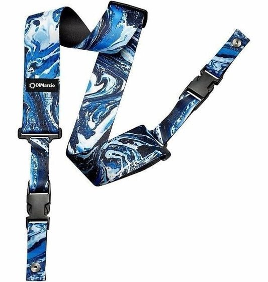 DiMarzio 2 Inch Steve Vai Nylon Clip Lock Guitar Strap - Blue Universe *NEW*