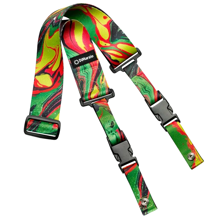 Dimarzio Steve Vai Clip Lock Green Universe Guitar Strap