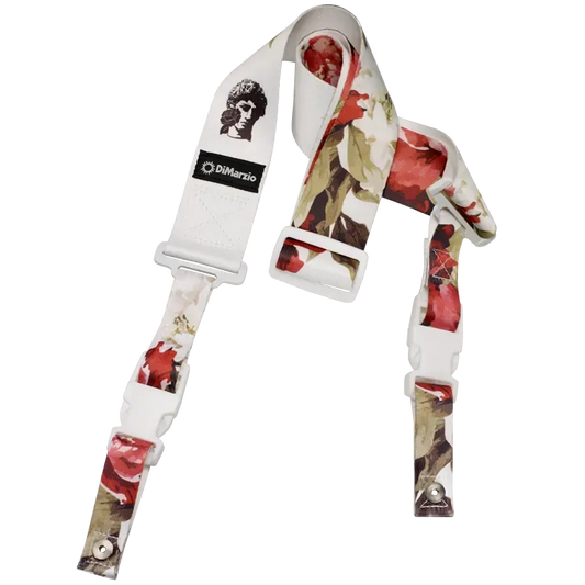 Dimarzio ClipLock Polyphia Floral Music White Guitar Strap