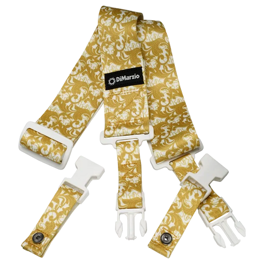 Dimarzio Utopia Cliplock Guitar Strap White/Gold