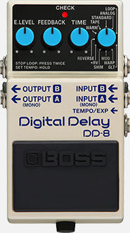 BOSS DD-8 Digital Delay Pedal - Versatile Compact Delay with Extensive Sounds, Control Options & Connectivity
