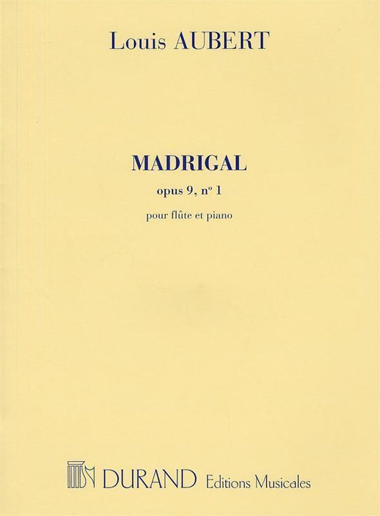 Aubert - Magrigal Flute/Piano (Softcover Book)