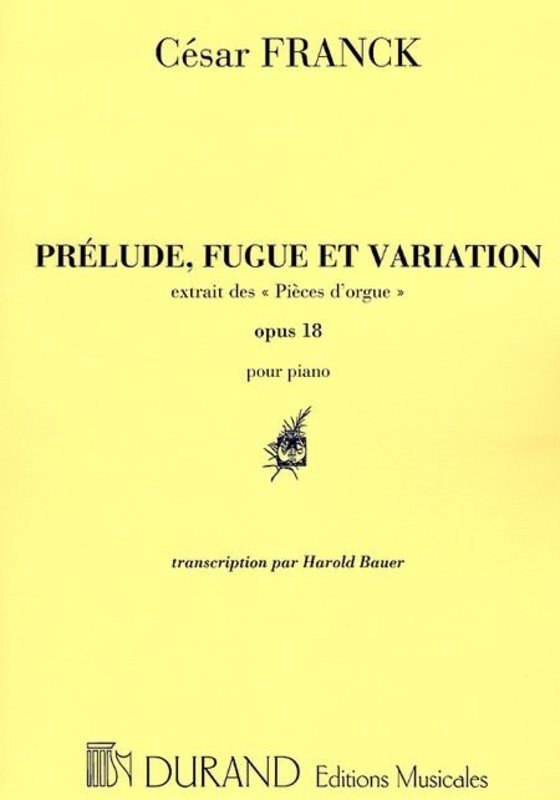 Prelude Fugue And Variation Op 18 Piano Ed Bauer Book