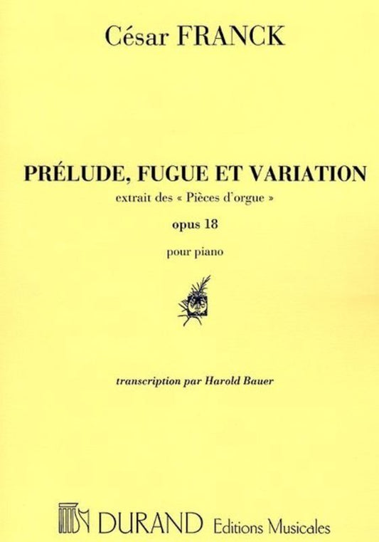 Prelude Fugue And Variation Op 18 Piano Ed Bauer Book