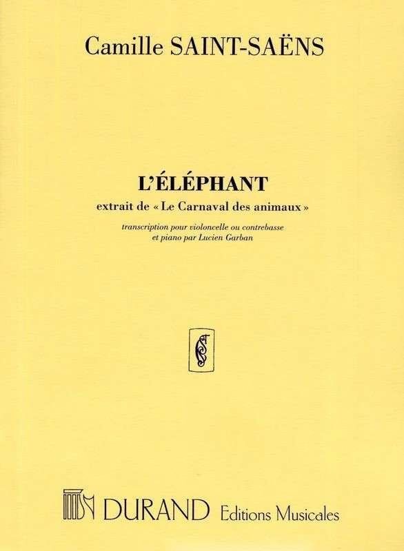 L'Elephant from Carnival of the Animals for Double Bass by Camille Saint-Saens, Durand Editions, 1 Page