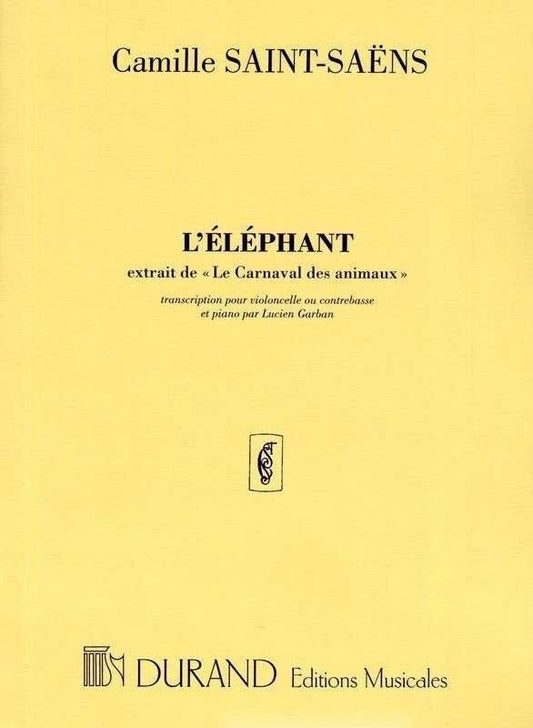 L'Elephant from Carnival of the Animals for Double Bass by Camille Saint-Saens, Durand Editions, 1 Page