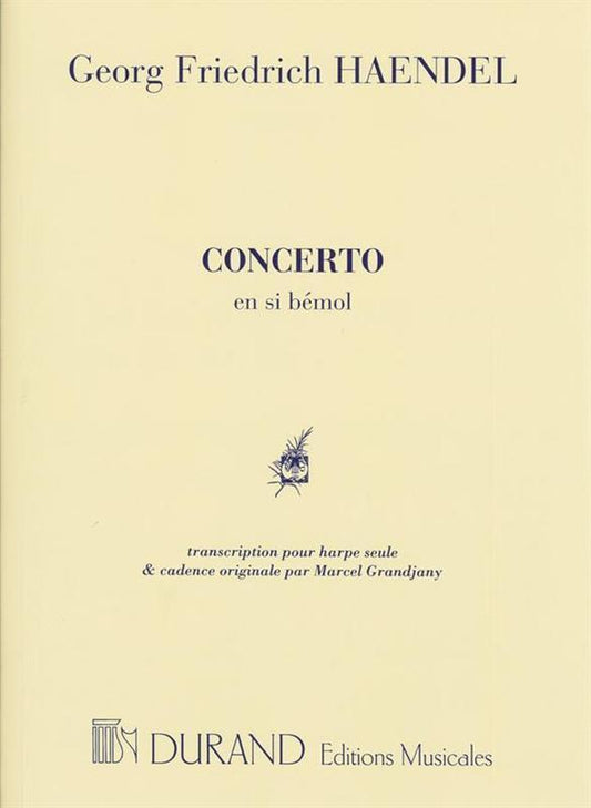 Handel - Concerto B Flat Harp Ed Grandjany (Softcover Book)