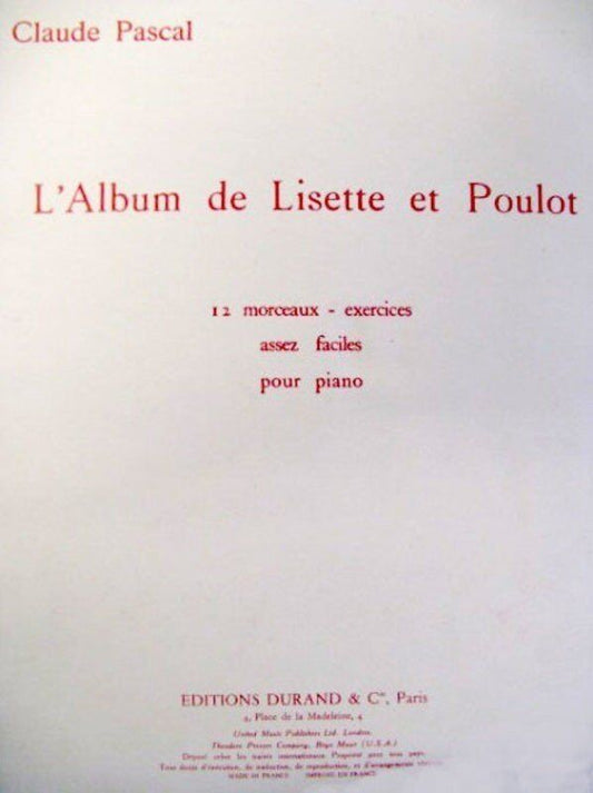 PASCAL - L'Album de Lisette et Poulot for Piano