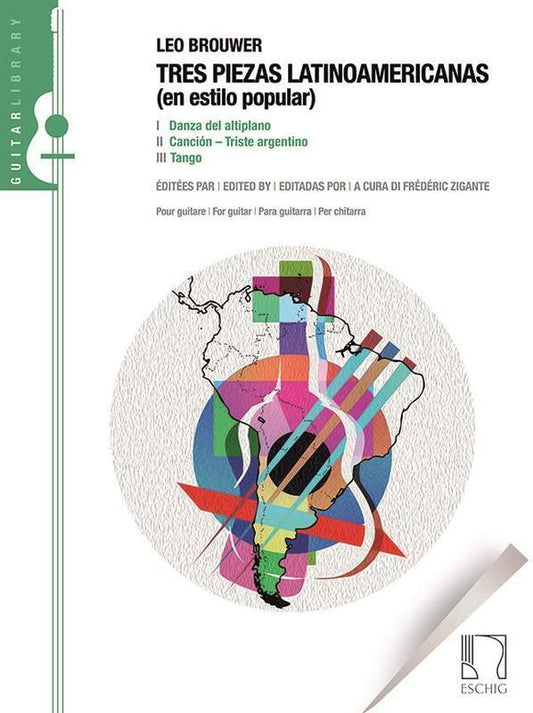 Brouwer - Tres Piezas Latinoamericanas Guitar (Softcover Book)