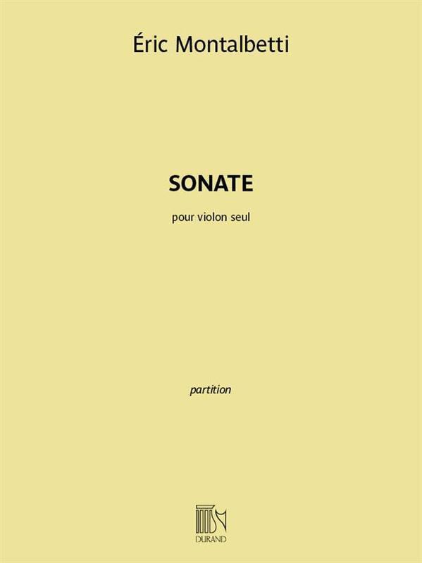 Montalbetti - Sonata For Violin Solo (Softcover Book)