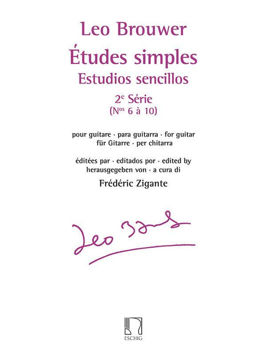Brouwer - Etudes Simples Vol 2 Nos 6-10 for Guitar