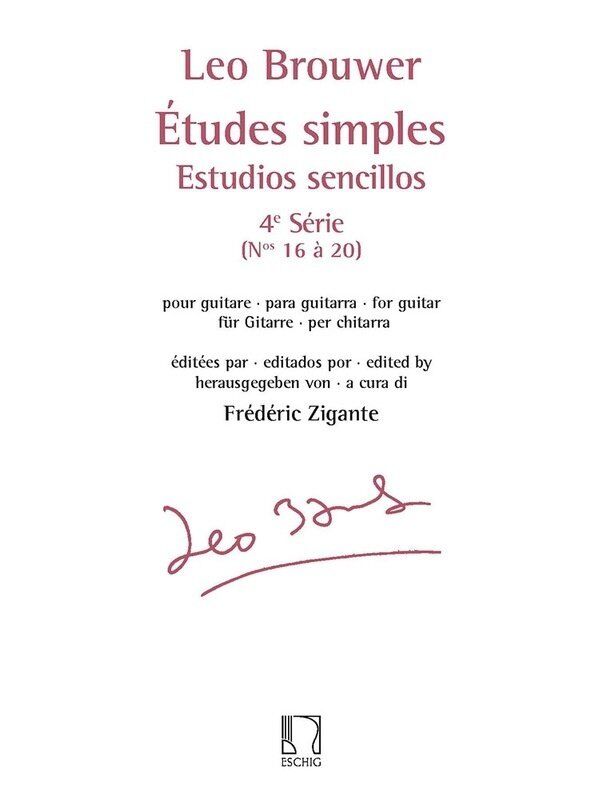 Brouwer - Etudes Simples Vol 4 Nos 16-20 for Guitar