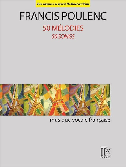 Poulenc - 50 Songs Medium/Low Voice (Softcover Book)