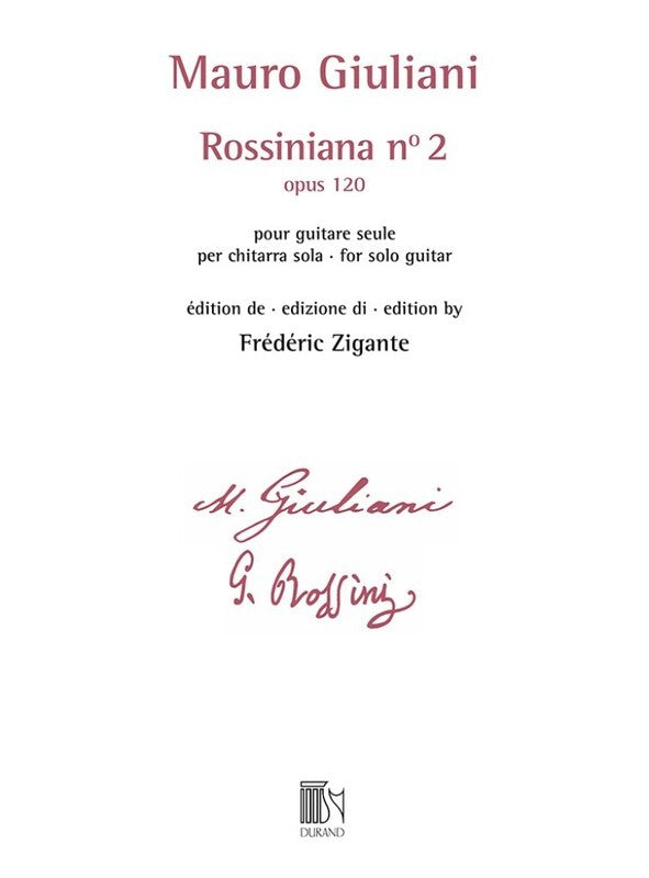 Giuliani - Rossiniana No 2 Op 120 For Solo Guitar Softcover Book (Classical Guitar)